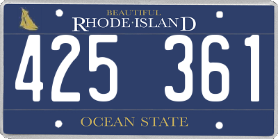 RI license plate 425361