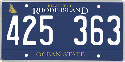 RI license plate 425363