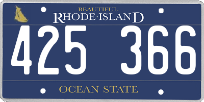 RI license plate 425366