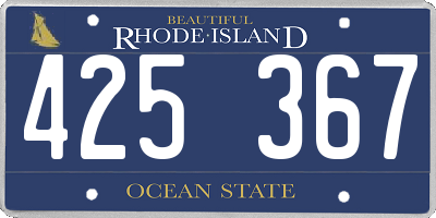 RI license plate 425367