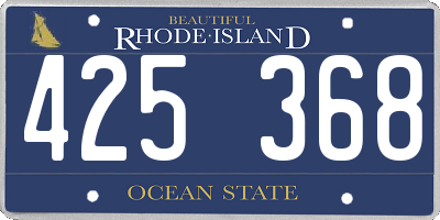RI license plate 425368