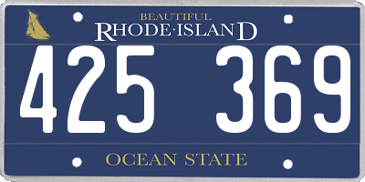 RI license plate 425369