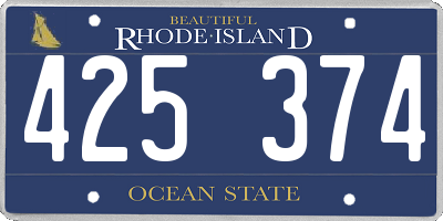 RI license plate 425374
