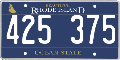 RI license plate 425375