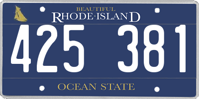 RI license plate 425381