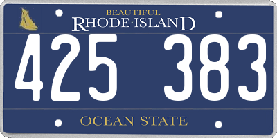 RI license plate 425383