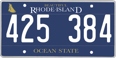 RI license plate 425384