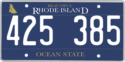 RI license plate 425385