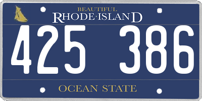 RI license plate 425386