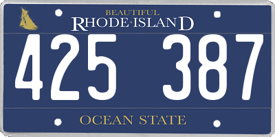 RI license plate 425387