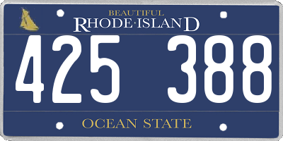 RI license plate 425388