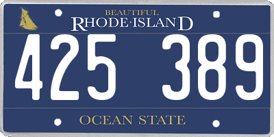 RI license plate 425389