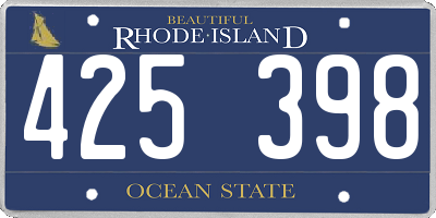RI license plate 425398