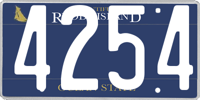 RI license plate 4254