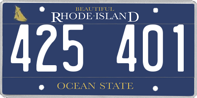RI license plate 425401