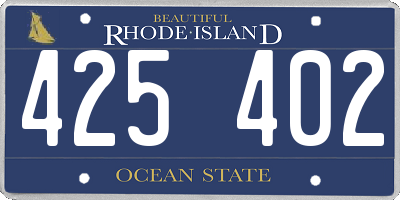 RI license plate 425402