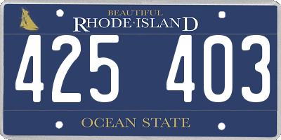 RI license plate 425403