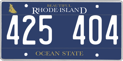 RI license plate 425404