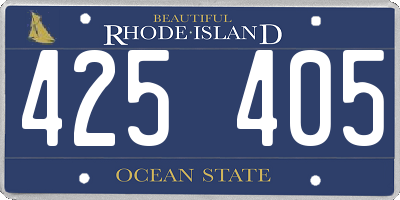 RI license plate 425405