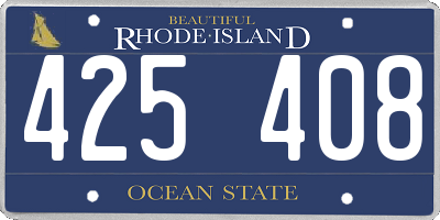 RI license plate 425408