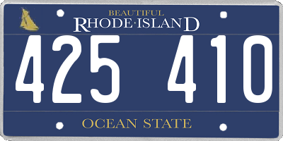 RI license plate 425410