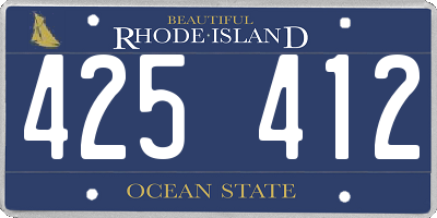 RI license plate 425412