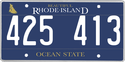 RI license plate 425413