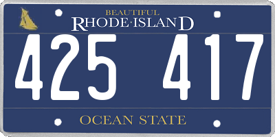 RI license plate 425417