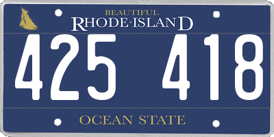 RI license plate 425418