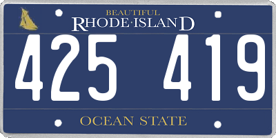 RI license plate 425419