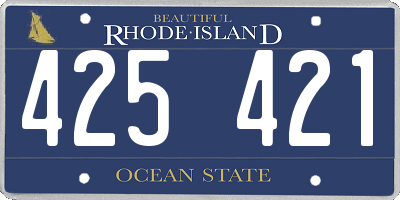RI license plate 425421
