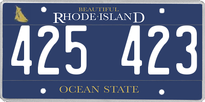RI license plate 425423
