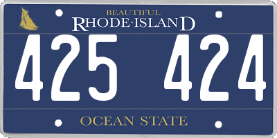 RI license plate 425424