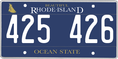 RI license plate 425426