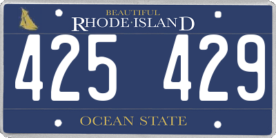 RI license plate 425429