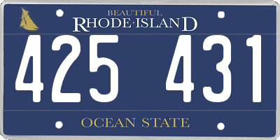 RI license plate 425431