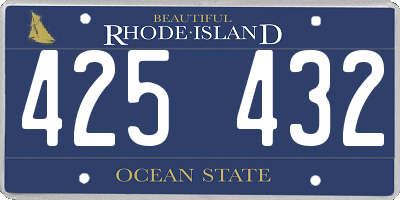 RI license plate 425432