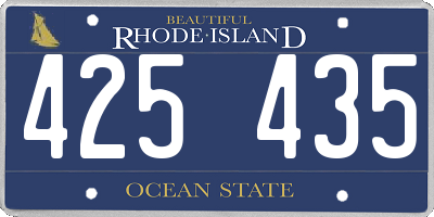 RI license plate 425435