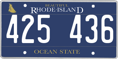 RI license plate 425436