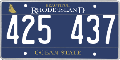 RI license plate 425437