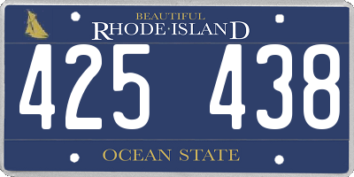 RI license plate 425438