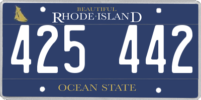 RI license plate 425442