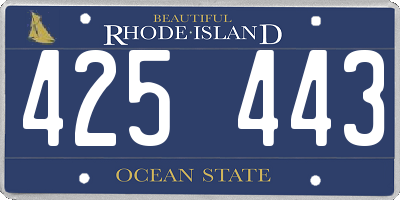 RI license plate 425443
