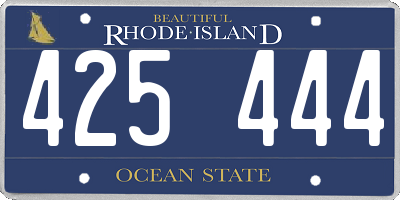 RI license plate 425444