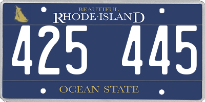 RI license plate 425445