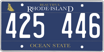 RI license plate 425446