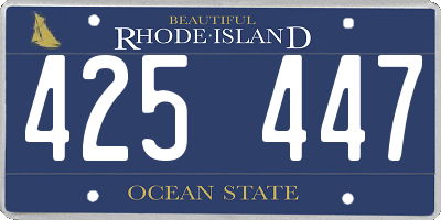 RI license plate 425447