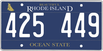 RI license plate 425449