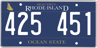 RI license plate 425451
