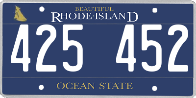 RI license plate 425452